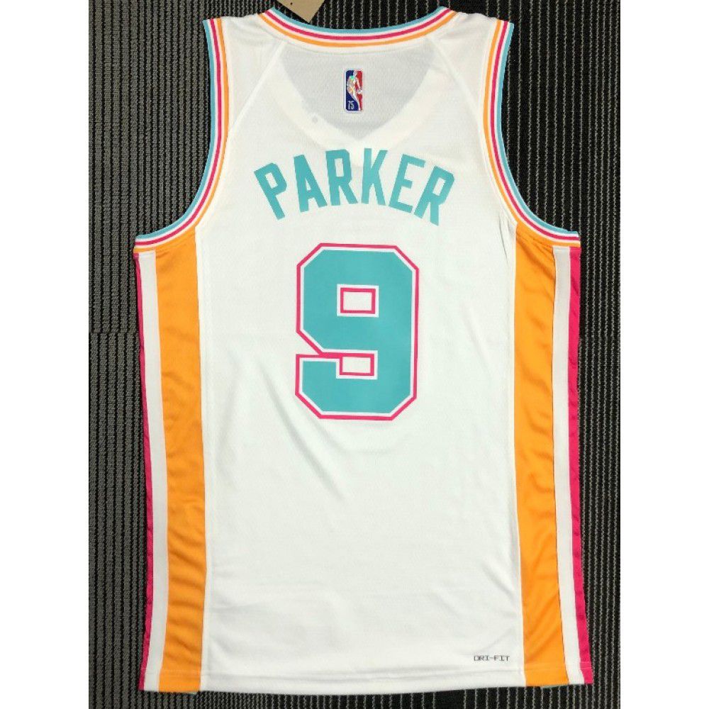 Men's San Antonio Spurs Tony Parker #9 White 2021/22 Swingman Jersey - City Edition-Pro Kit Vault | Brand New 26/27 Sports Jerseys